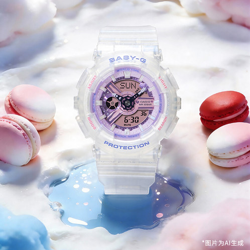 卡西欧手表 BABY-G  【新品】俏皮淡彩色主题 时尚潮流防水防震女表BA-110PD/PS