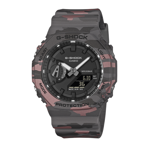 卡西欧手表 G-SHOCK  迷彩主题系列 防水防震 运动时尚表款GA-2100CM