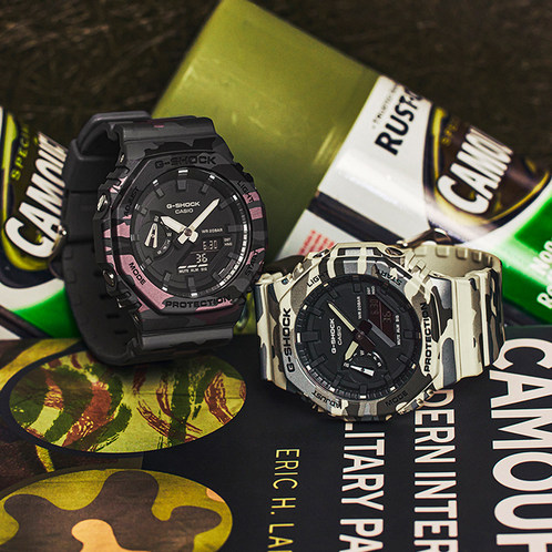 卡西欧手表 G-SHOCK  迷彩主题系列 防水防震 运动时尚表款GA-2100CM
