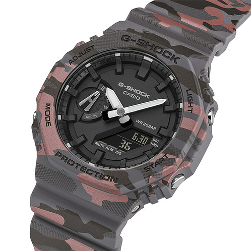 卡西欧手表 G-SHOCK  迷彩主题系列 防水防震 运动时尚表款GA-2100CM