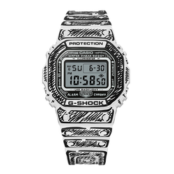 卡西欧手表 G-SHOCK 【新品】Joshua Vides联名 黑白线条涂鸦 时尚潮流防水防震运动腕表DW-5600JV/DW-6900JV
