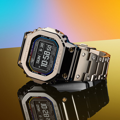 卡西欧手表 G-SHOCK  【新品】全新耀彩 渐变彩虹IP涂层 防震防水蓝牙连接六局电波太阳能动力运动男表GMW-BZ5000RC-1PR