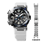 卡西欧手表 G-SHOCK  【新品】MR-G FROGMAN 系列 30周年纪念款 日本山形工厂 人造蓝宝石 玻璃镜面背刻 防水防震防磁蓝牙六局电波太阳能动力表款MRG-BF1000EB-1ADR