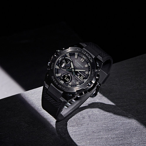 卡西欧手表 G-SHOCK  黑武士系列 防水防震蓝牙连接 太阳能动力运动表款GST-B400BB-1APFT