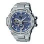 卡西欧手表 G-SHOCK  G-STEEL系列 三针三眼指针式设计表盘 防水防震太阳能蓝牙运动男表GST-B100