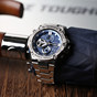 卡西欧手表 G-SHOCK  G-STEEL系列 三针三眼指针式设计表盘 防水防震太阳能蓝牙运动男表GST-B100