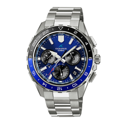 卡西欧手表 OCEANUS 【新品】CACHALOT 海神新品 世界时间腕表 时区导航旋转表圈 钛金属太阳能电波手表OCW-P3000