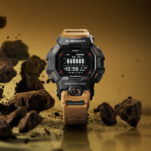 卡西欧手表 G-SHOCK  【新品】MASTER OF G MUDMAN 泥人新品 MIP 液晶屏 碳纤维强化表壳 蓝牙计步防泥运动手表GDG-B100
