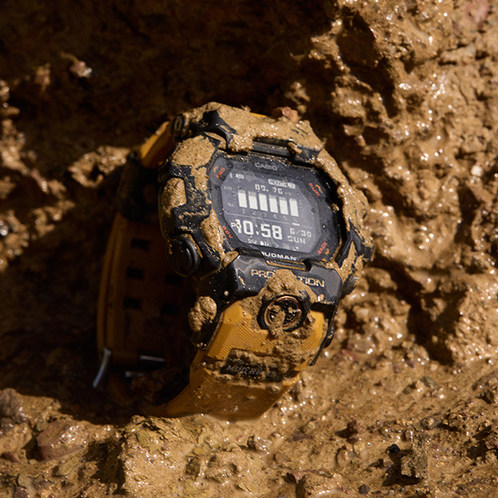 卡西欧手表 G-SHOCK  【新品】MASTER OF G MUDMAN 泥人新品 MIP 液晶屏 碳纤维强化表壳 蓝牙计步防泥运动手表GDG-B100