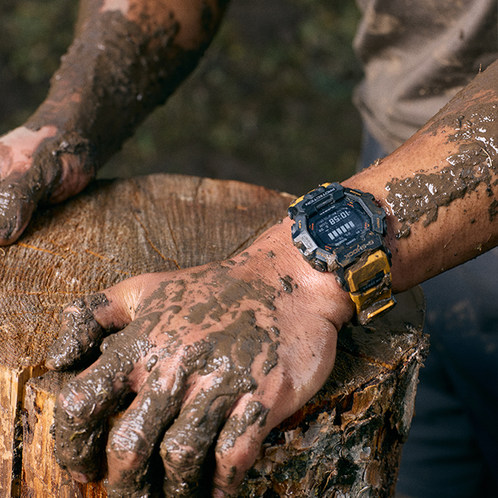 卡西欧手表 G-SHOCK  【新品】MASTER OF G MUDMAN 泥人新品 MIP 液晶屏 碳纤维强化表壳 蓝牙计步防泥运动手表GDG-B100